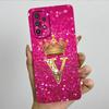Phone Case for Samsung Galaxy A72 A52 A52S 4G 5G Liquid Silicone Soft Shockproof Lens Protective Cover Luxury Crown Letter Cases