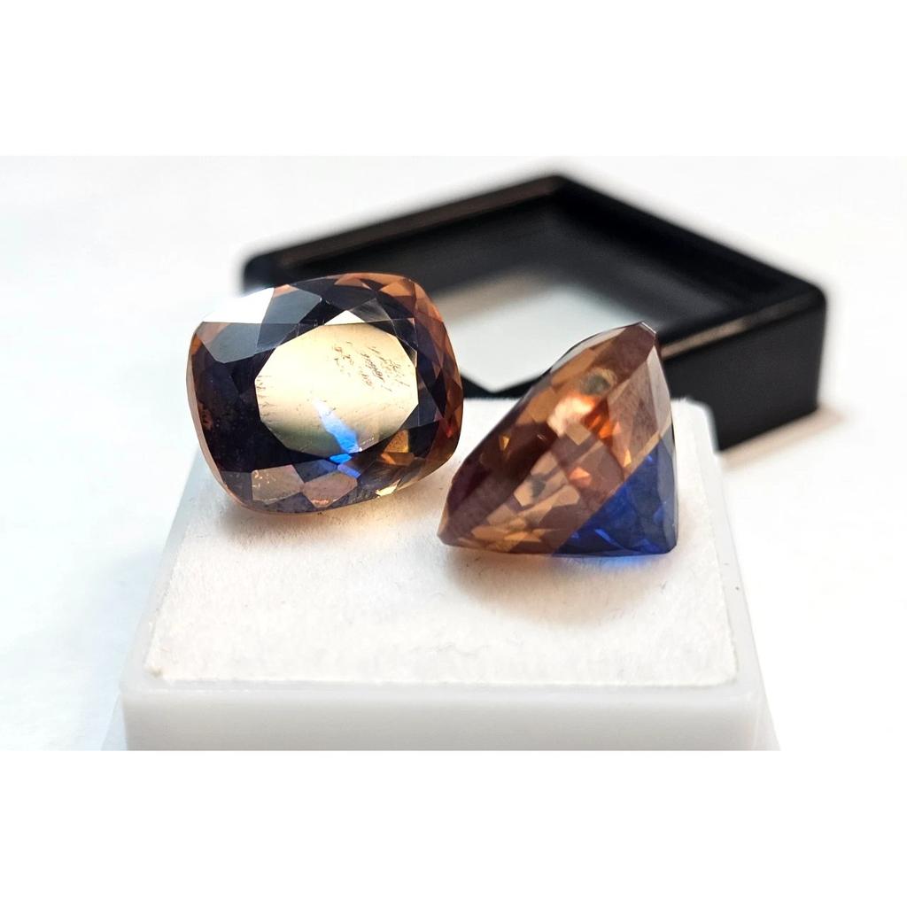 39-40 Ct Natural Pitambari Sapphire Cushion Cut Pair Stunning Gemstone