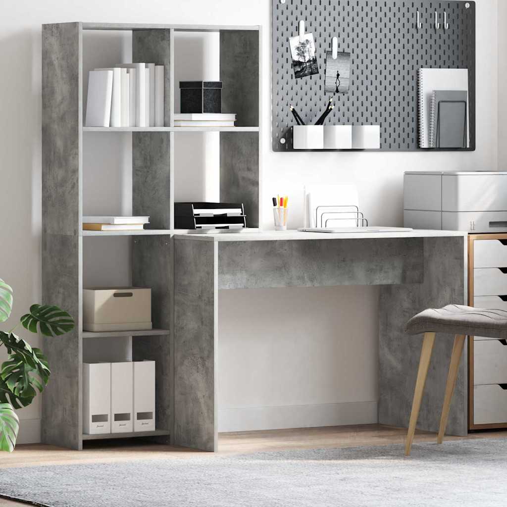 Concrete Grey Desk 138.5 x 55 x 143 cm Particleboard