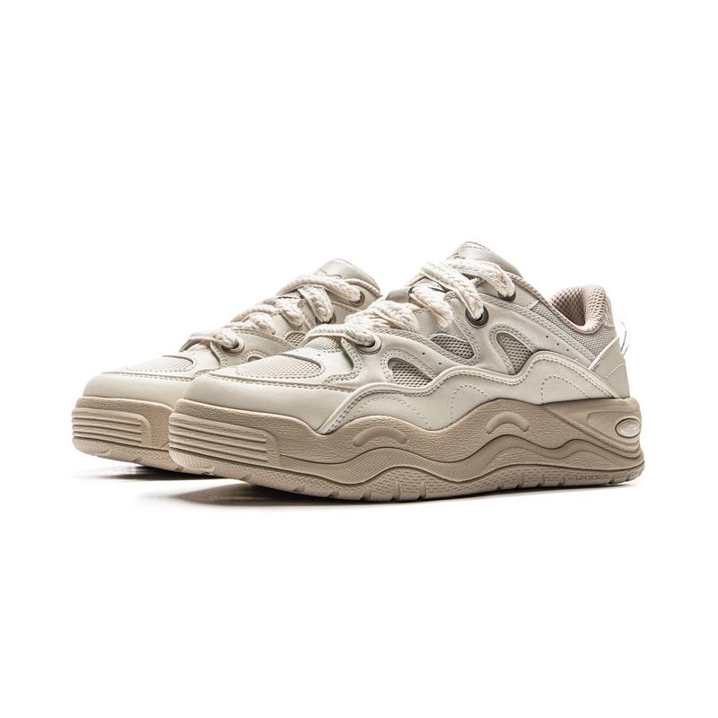 Li Ning Orchid Classic Fashion Retro Versatile Thick Sole Trendy Comfortable Slip Resistant Durable Increased Height Low Top Sneakers AGCV230-1