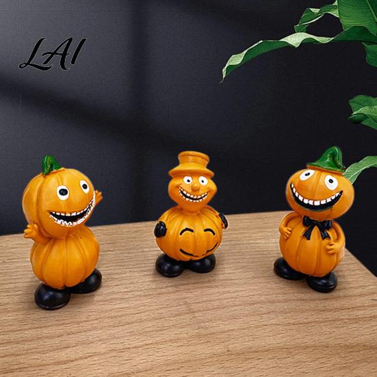 Window Sill Halloween Decor Pumpkin Figure Ornaments Hand-Painted Resin Decorations with Unique Garden Expressions Figurine for Desktop Windowsill