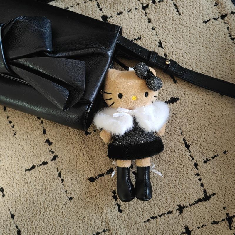 Hello Kitty Series Kawaii Wear Skirt Long Leg Kitty Cat Pendant Stuffed Plush Toy Doll Bag Pendant Keychain Doll Gift