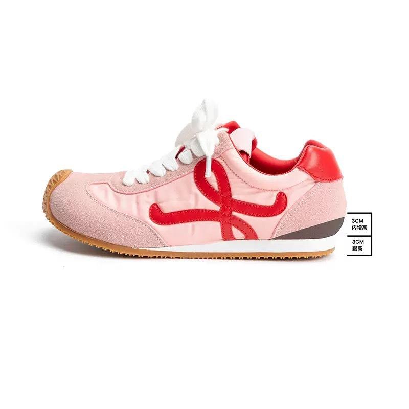 Cowhide version~ Su Yinyin has the same ugly and cute asymmetrical big toe head lace-up casual sports style Forrest Gump training shoes for women
