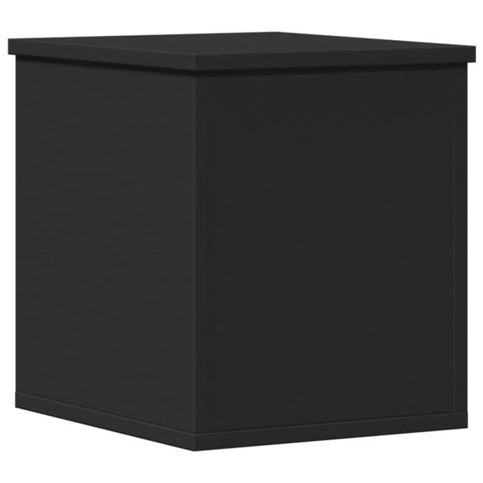 VidaXL Boîte de rangement noir 30x35x35 cm bois d'ingénierie, boîte à couvertures, coffre de rangement, boîte de rangement 840668