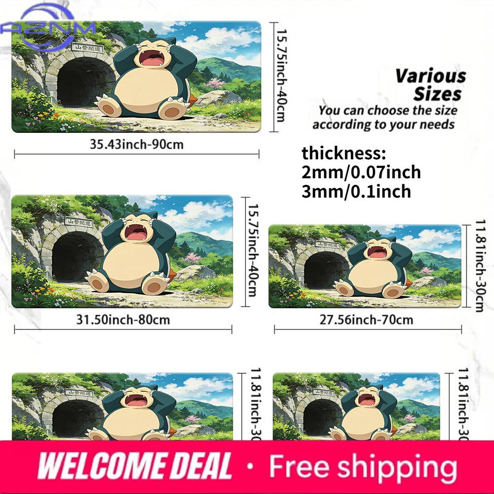Snorlax Stretching at Countryside Tunnel Gaming Mouse Pad with NonSlip Rubber Base 30x80x0.2cm