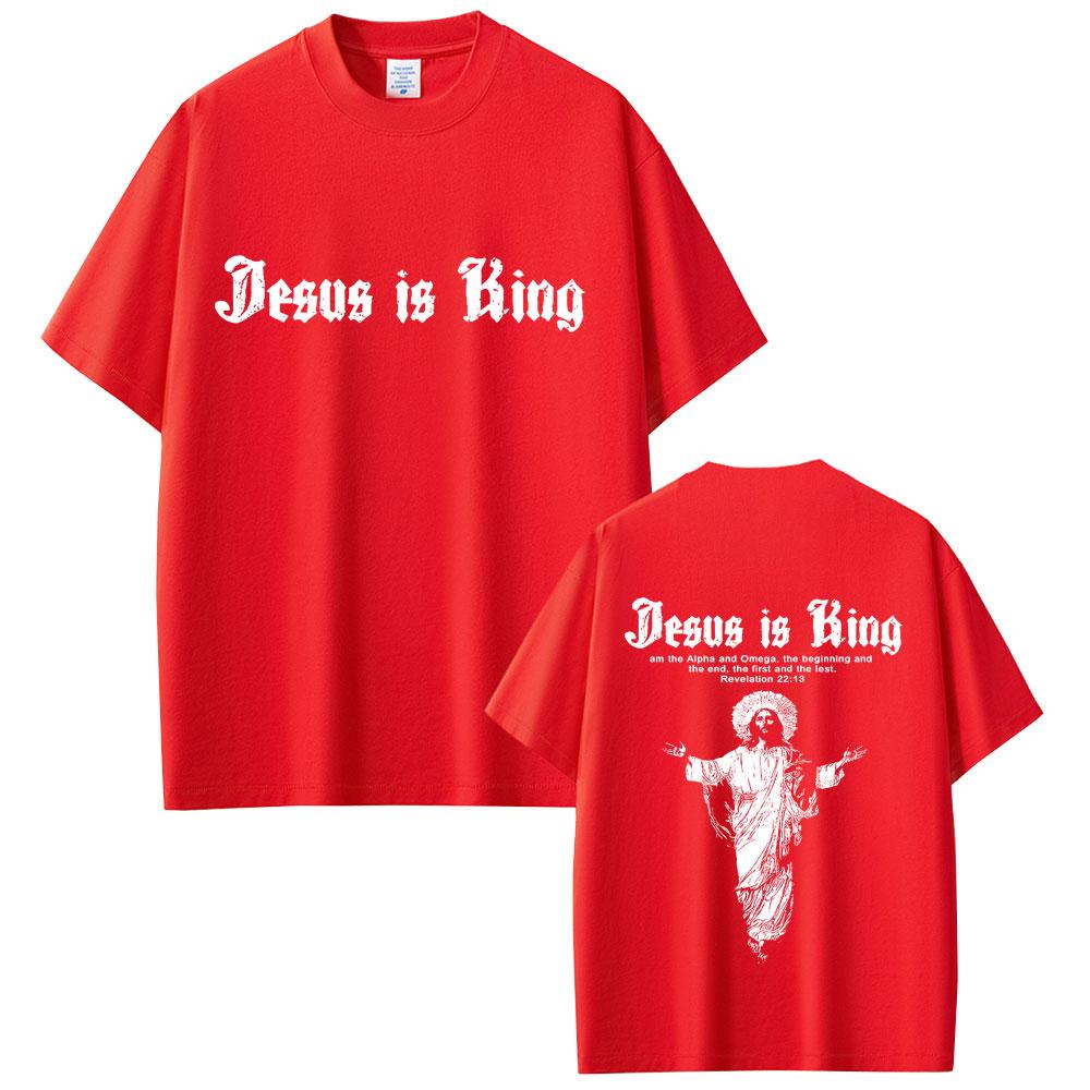 Jesus Is King Graphic T-shirt Christian Religious Short Sleeve T-shirts Summer Men Women Fashion Gothic Rock T Shirt Streetwear