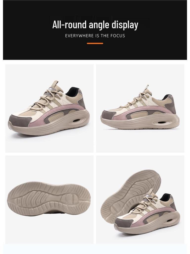 Zapatos de Seguridad Ligeros y Transpirables para Mujer - Cómodos Antiaplastastamiento, Antipinchazos, Zapatos de Trabajo Modernos para Largas Horas de Pie