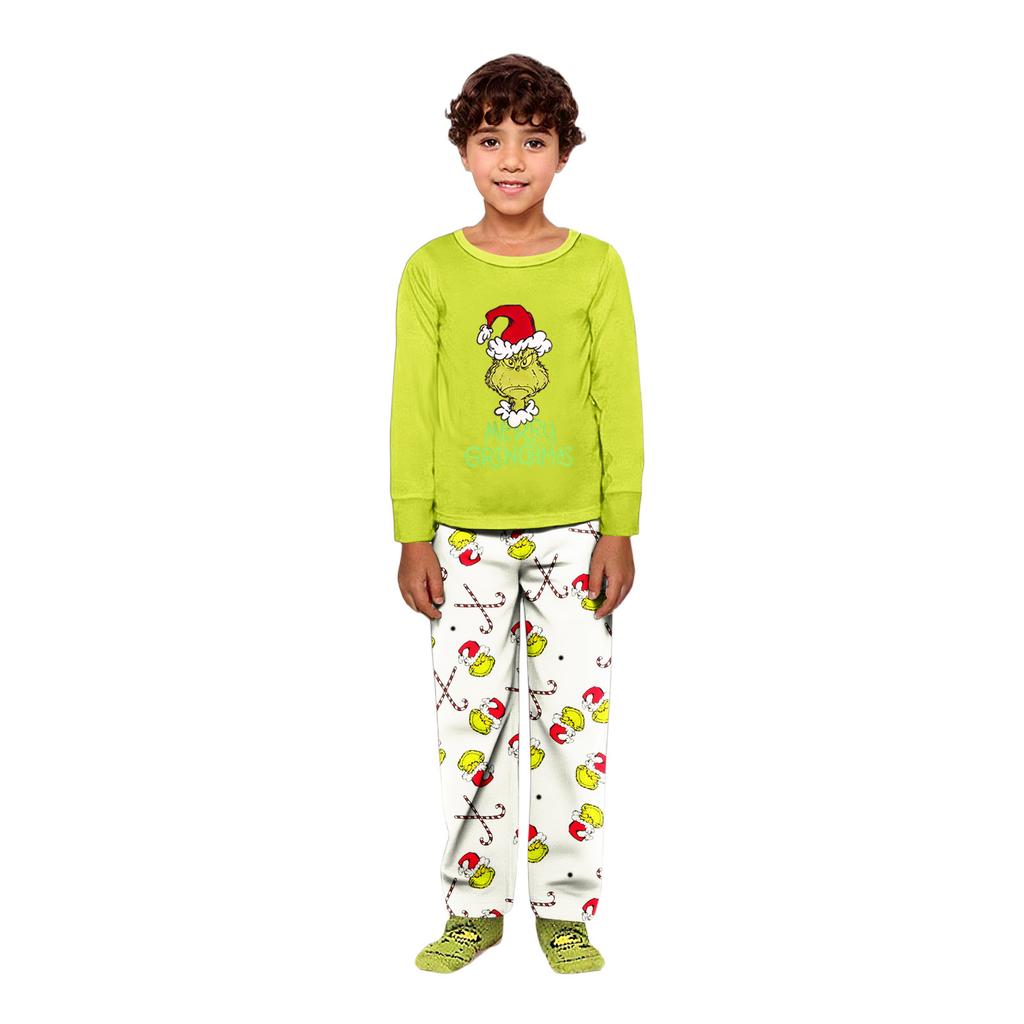 Parent-child Christmas Print Home Suit Long-sleeved Top And Pants
