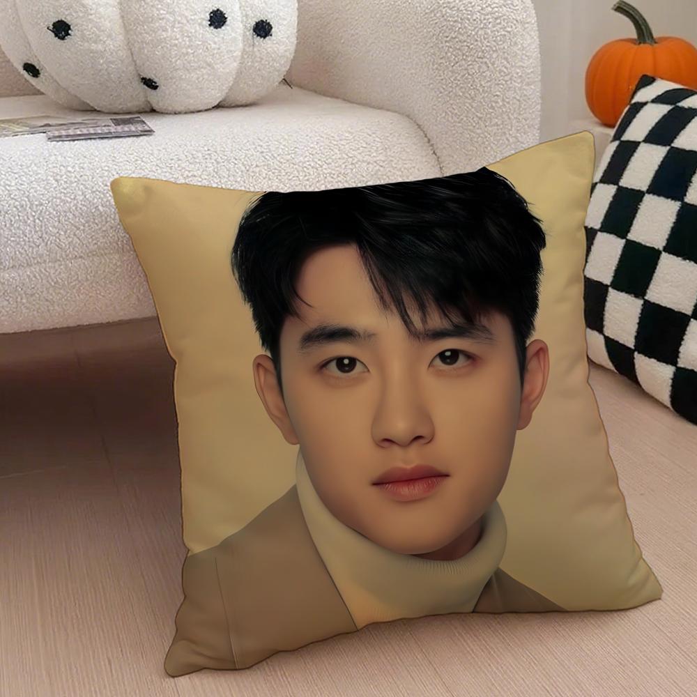 South Korea EXOK Idol DDoh Kyungsoo DO Cushion Cover Throw Pillow Cover Hidden Button Durable Polyester Chair Cushion