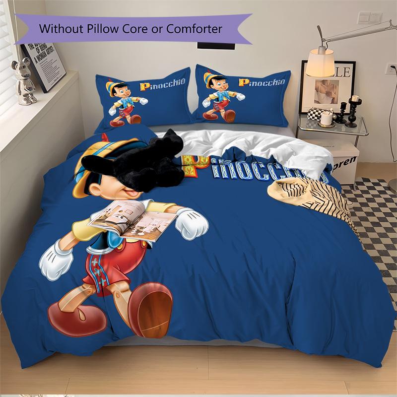 Pinocchio'S Jolly Adventure Print 3Pcs Bedding Setduvet Cover With 2 Bedropillowcase Home Birthday Gift
