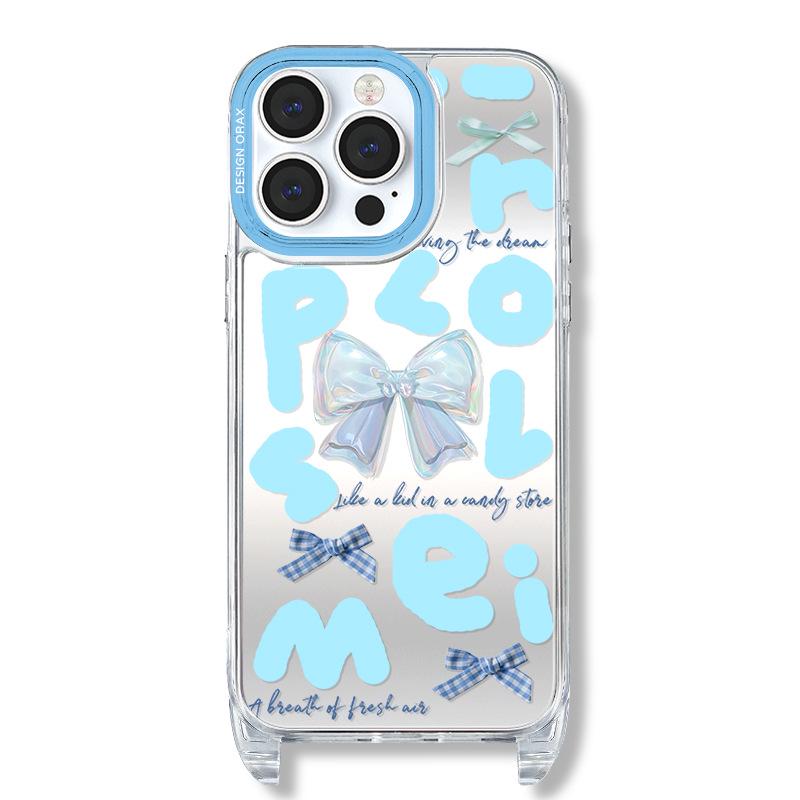 

Zhitai Creative iPhone Case: Compatible with iPhone 12, 13 Pro Max, 14, & 15 Pro - Lanyard & Mirror Features Apple 14 Plus/15 Plus