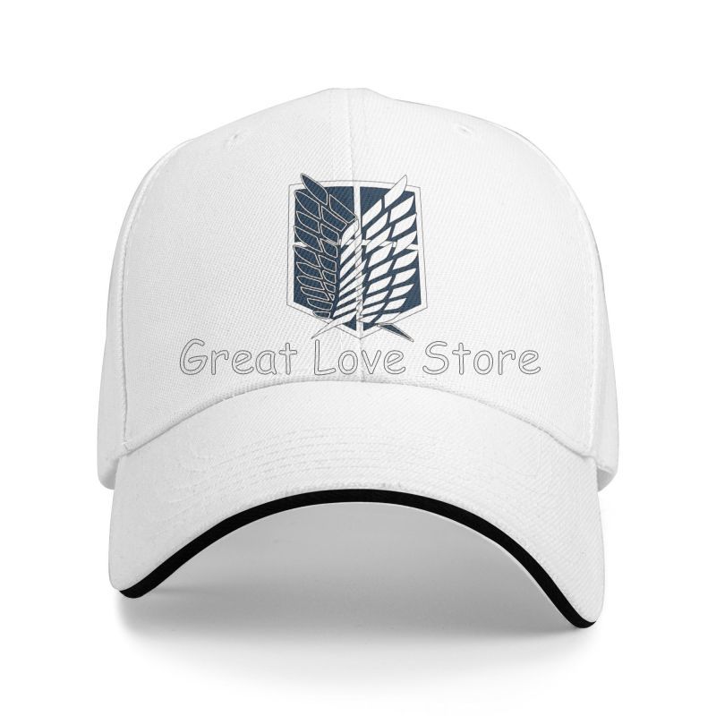 Attack On Titan Logo Print Sandwich Baseball Caps Wings of Freedom Mikasa Snapback Hats Daily Bucket Cap Unisex Adjustable Hat