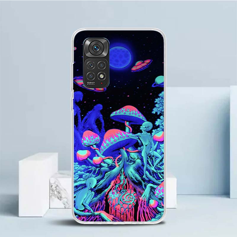 Weird Mushroom Psychedelic Soft Cover for Xiaomi Redmi Note 15 14 13 12 Pro Plus Phone Case 14S 11S 11T 11E 10S 10 4G Pattern Sh