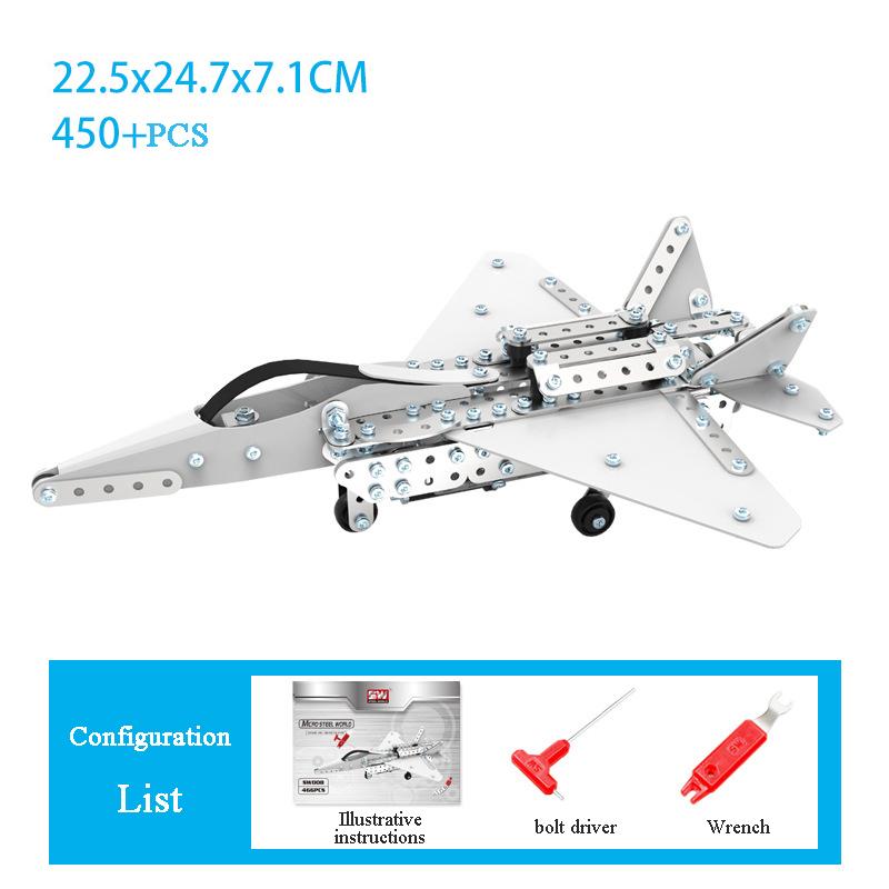 Kinder DIY Metall 3D Montage Bausteine Flugzeug Kriegsschiff Modell Schraube Mutter Metallspielzeug Erwachsener Hoher Schwierigkeitsgrad Puzzle