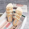 Fashion Ladies Slippers Summer New Outdoor Rivet Slippers Women's Middle Heel Sandals Women Slippers Plus Size 41-43