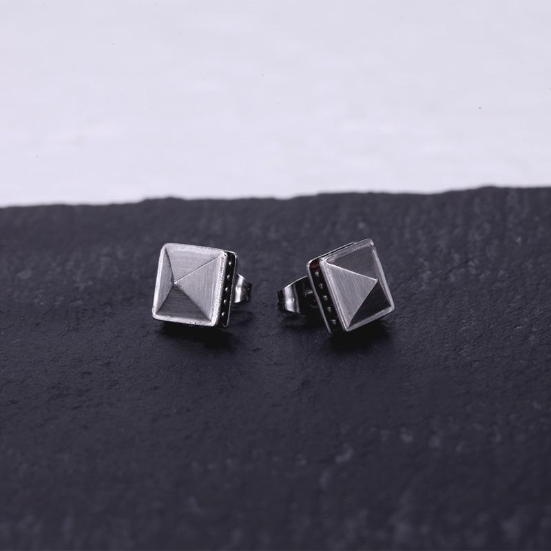 PYRAMID STUDS                Stainless Steel Pyramid Earring Studs Matt Finished
