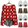 Dammode Långärmad Jul Snowman Snowflake Print Jacka Cardigan