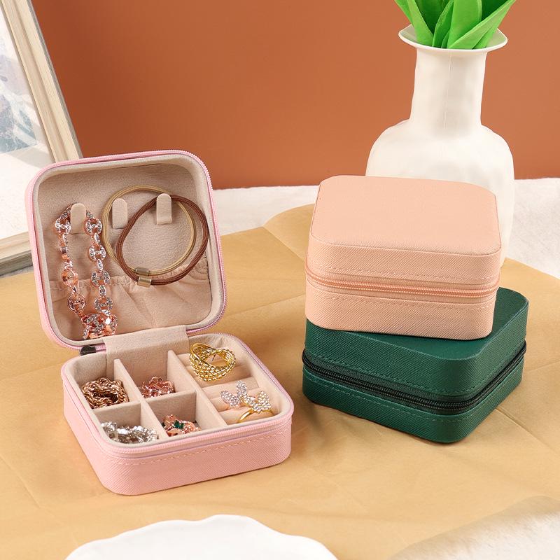 2025 Portable Leather Jewelry Storage Box for Earrings, Studs, Bracelets, Necklaces, and Rings