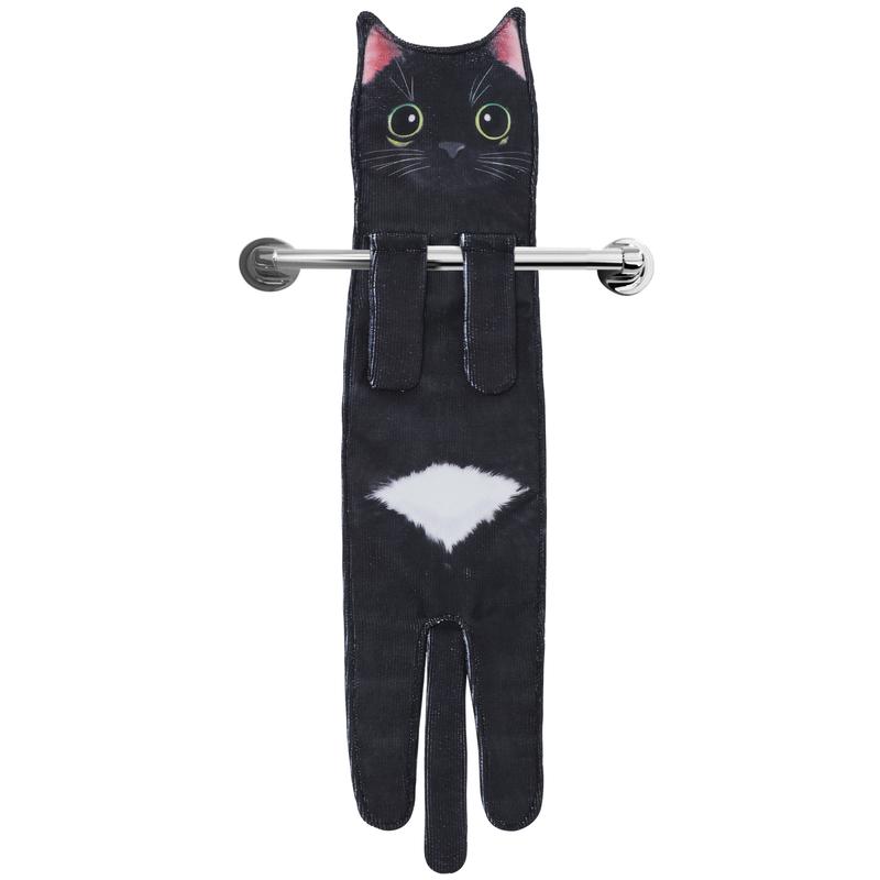 Funny Cat Hand Towels for Kitchen Bathroom - Cute Decoration Hanging Towels Super Absorbent Soft - Housewarming Birthday Mothers Day Gifts