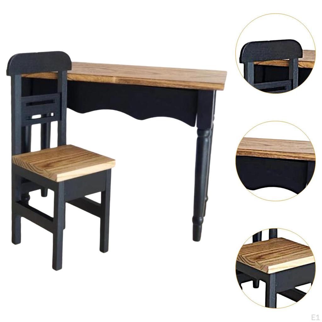 2x Dollhouse Table Chair Mini House Decoration 1/3 Micro Landscape Modern Furniture