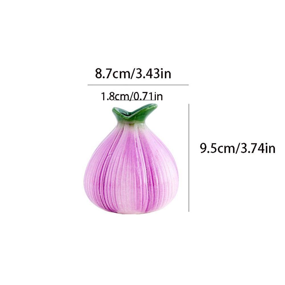 Cute Hydroponic Flower Holder Ceramic Flower Pot Desktop Ornament Onion Vase  Living Room