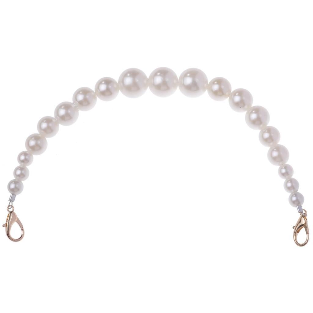 Rubonarie Pearl Chain Strap for Bags, 30cm (White)