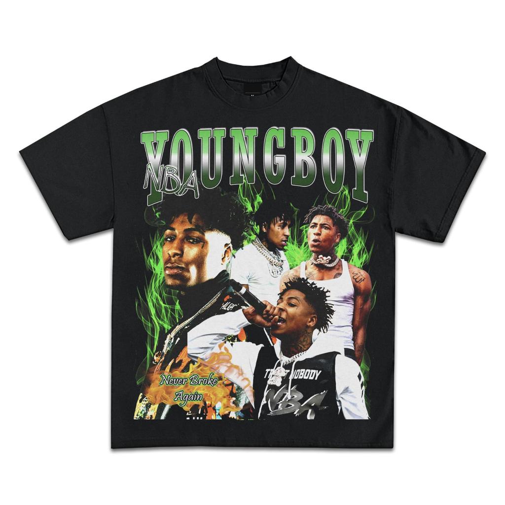 Youngboy Vintage Never Broke Again Graphic T-Shirts Premium Quality Heavyweight MASA Shirts Men's Streetwear Harajuku  Y2K Tops