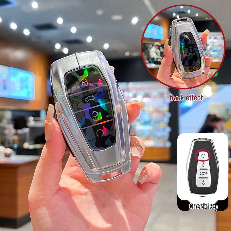 Metal Full-Wrap Key Cover for Geely Xingyue L, Boyue, Xingrui, Vision X6, Bin Yue, Galaxy Models