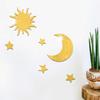 6pcs/setSun Star Moon Mirror Wall Stickers Acrylic Self-Adhesive Bedroom Living Room Dining Room Decorative Wall Stickers