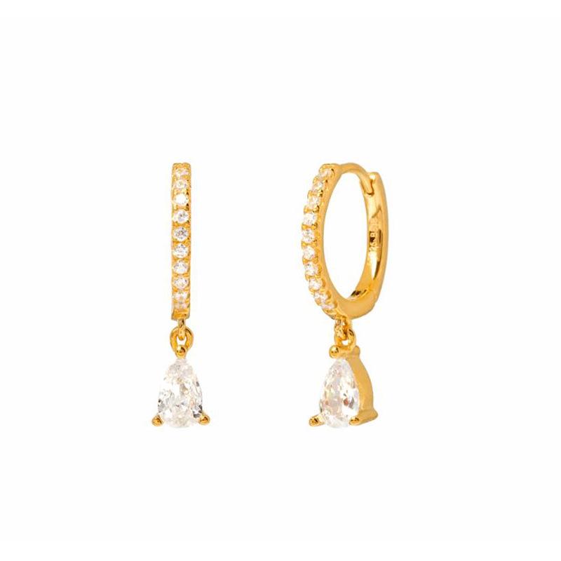

RAKOL Women s Gold Hoop Earrings with Teardrop Zircon