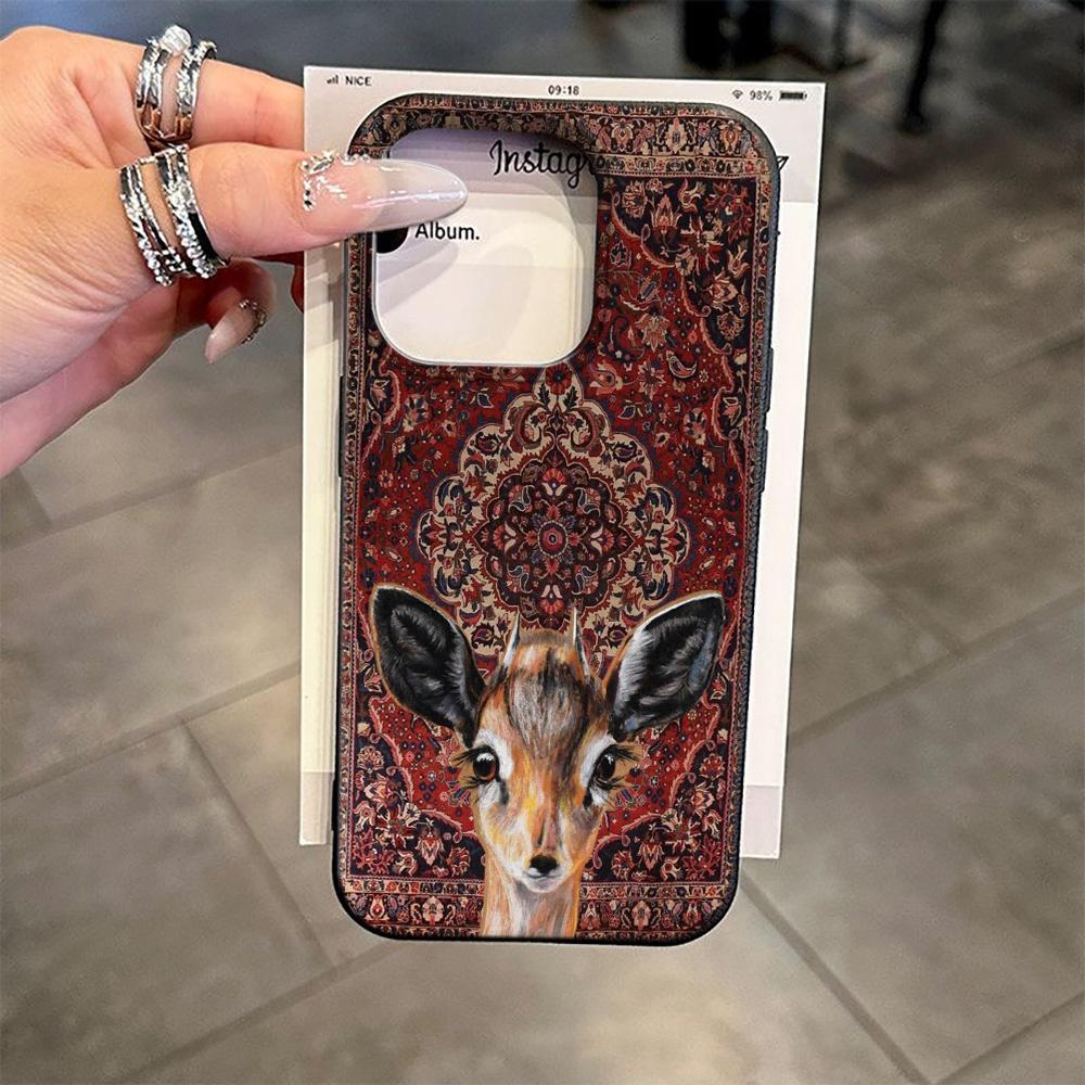 Deer Retro Pattern Transparent Minimalist Creative Phone Case For Iphone 17 Air 16 15 Pro Max 14 Plus 13 12 11 17E Soft Cover