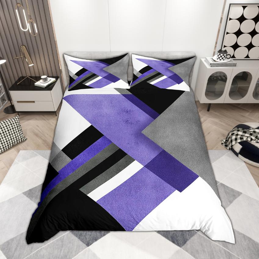 Comforter Homewish Modern Abstract Art 2Pcs/3Pcs Geometric Aesthetic Bedding Ombre Stripe Bed Set