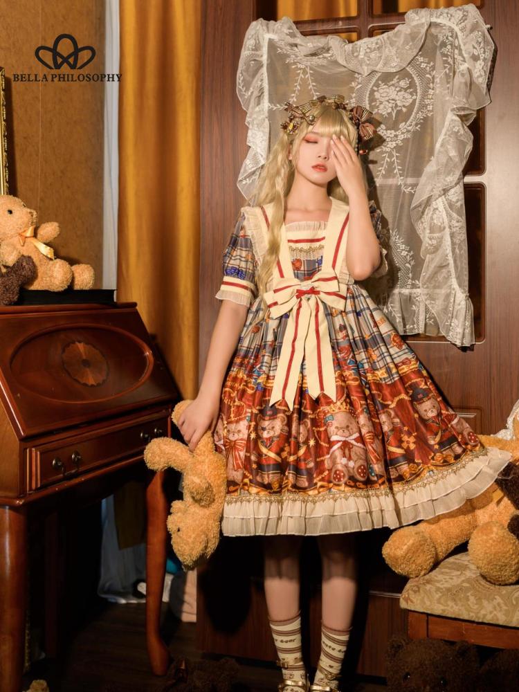 2023 New Lolita Daily Wear Princess Jsk Dress Sweet Tea Party Lolita Fashion Chiffon Gothic Sweet Girls Lolita Dress