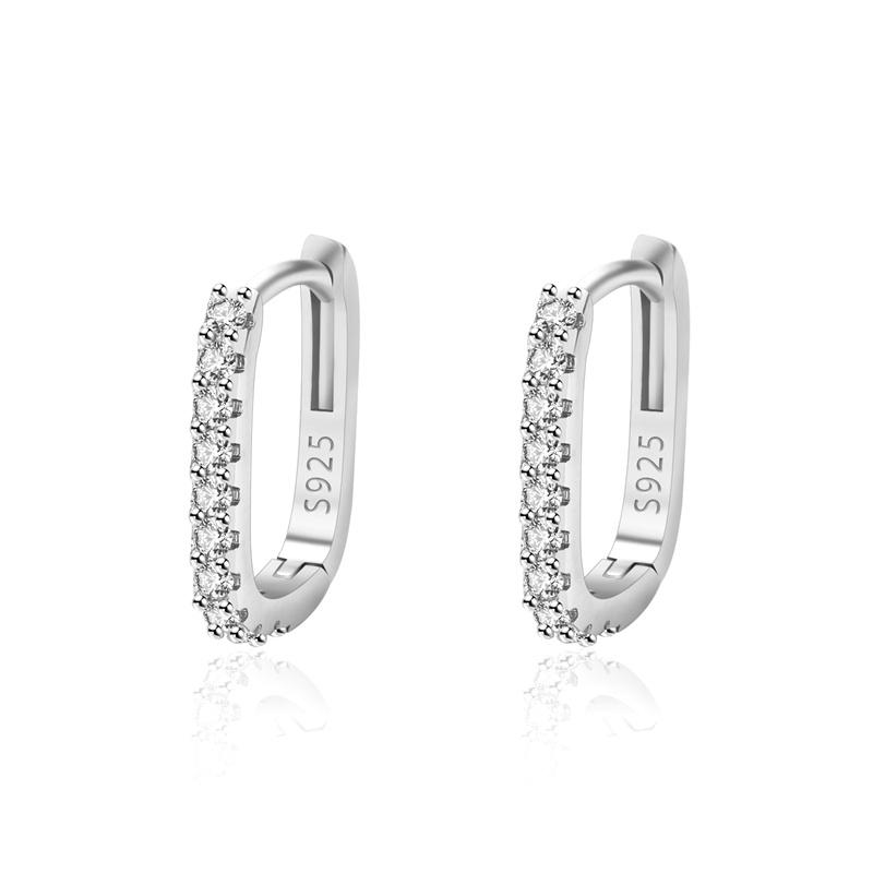 

Серьги премиум-класса Sense Ins с полыми геометрическими застежками из циркония, простые женские маленькие серьги, аксессуары серебряный