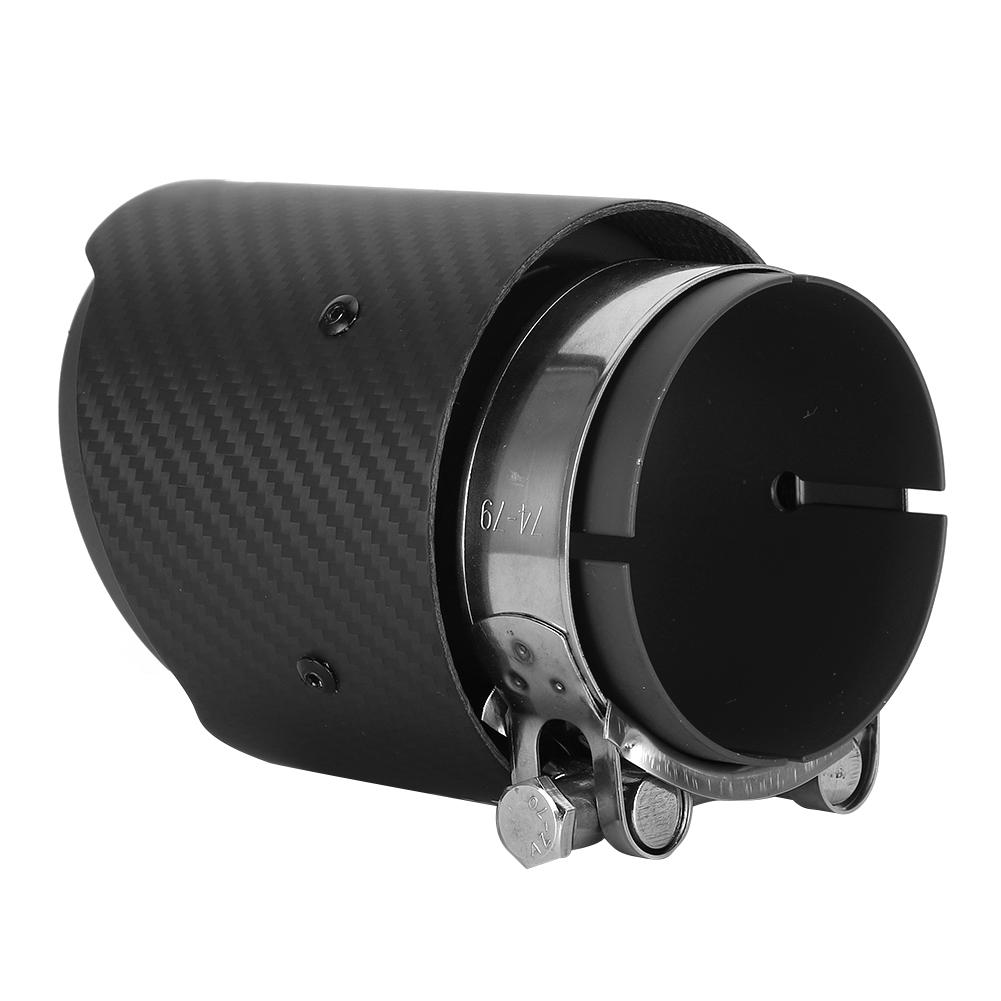 Fibra de Carbono Entrada 80mm Salida 101mm Cola Garganta Lados Rectos Mate Punta de Tubo de Escape Apto para Mazda CX5 CX4(Negro mate