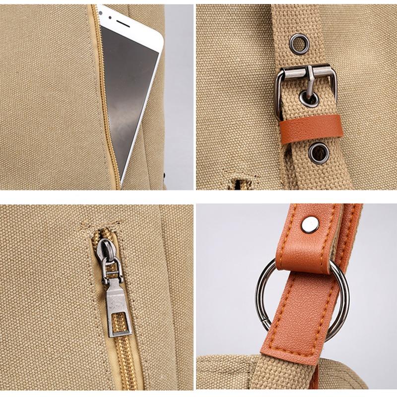 Fashion Canvas Shoulder Bag Women's Backpack New Multi Functional Crossbody Bag Outdoor Leisure Portable Bag