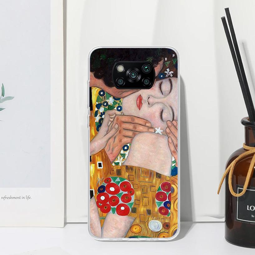 Kiss by Gustav Klimt Desig Phone Case For Xiaomi Poco X7 X6 X5 M7 M8 Pro F7 Ultra Redmi 15C 15 13C 13 12C 12 10 10C 10A Art Fund