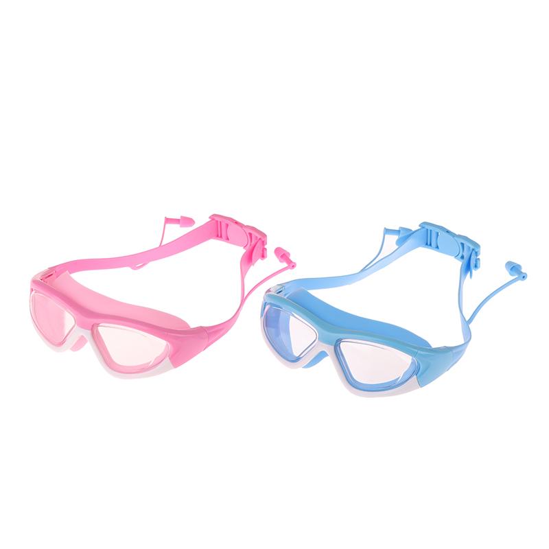 Profesjonelle Svømmebriller Barn Svømmebriller Med Ørepropper Anti-dugg UV Silikon Vanntett Svømmeutstyr For Barn