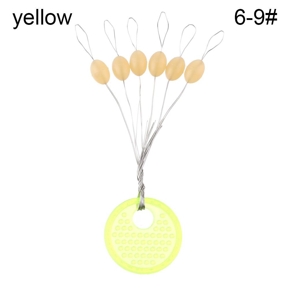 60Pcs(10 Groups) 6-20# Oval Luminous Space Beans Stopper Carp Line Stopper High Concentricity Rubber Float Catfish Flotador