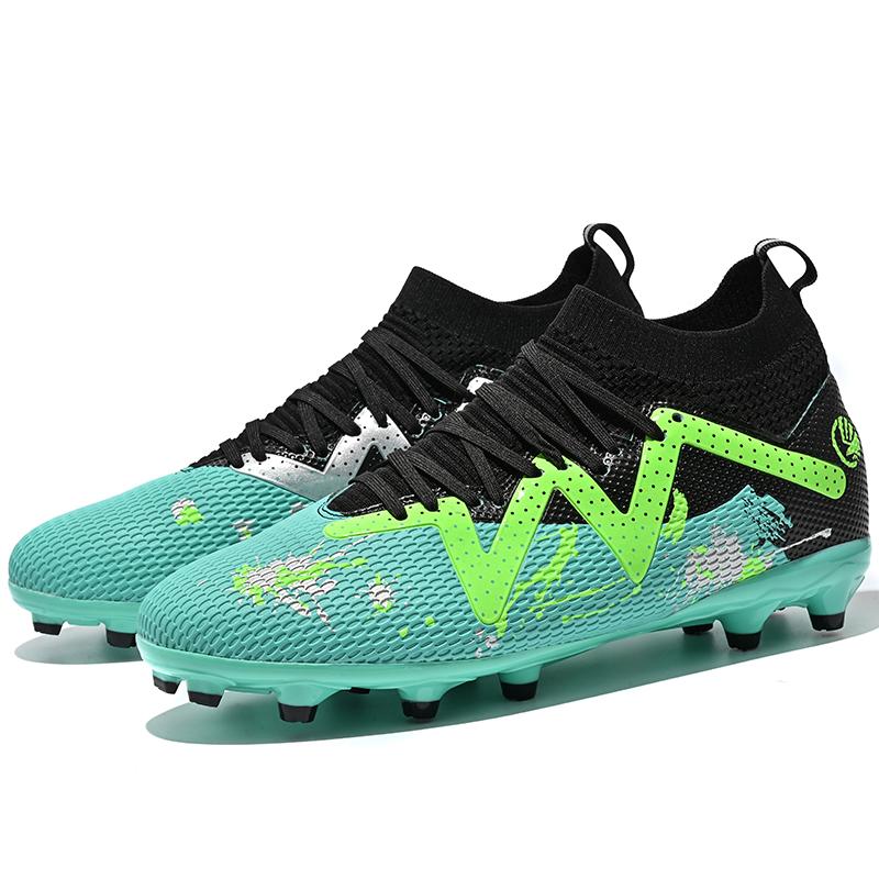 

Футбольные бутсы унисекс, высокие эластичные гвозди для мужчин и женщин, эластичные носки для подростков, тренировочная обувь, футбольные бутсы с искусственной травой 45 циан