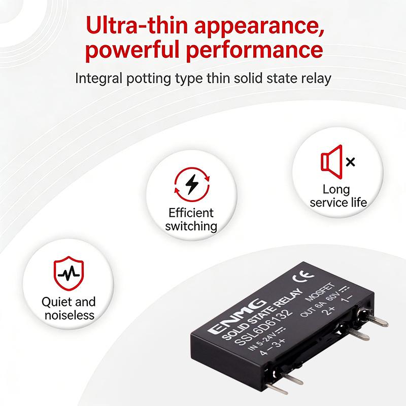 Solid State Relay SSL6D6132 Ultra Compact Low Profile 6A 2A Normally Open for Automation Equipment