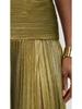European and American Women's Metallic Pleated Slit Halter Dress Sleeveless Backless Lace-Up 8155