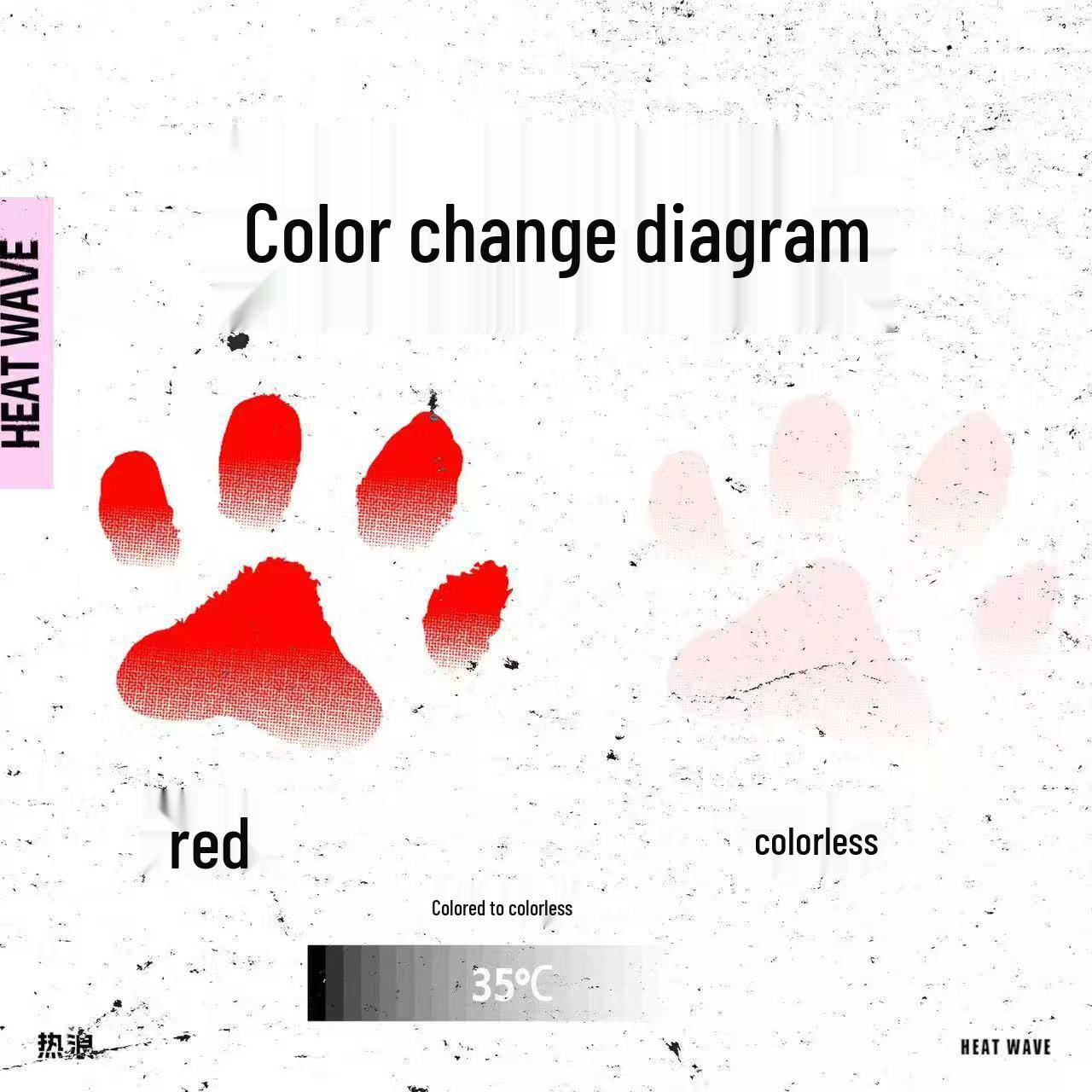 Thermochromic Cat Paw Tattoo Stickers - Waterproof, Sweatproof, Long-lasting & Temperature-sensitive. Cute Girly Heart Design, Trending Online.