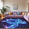 Blauer Meeresschildkröten Teppich für Kinderzimmer, Teppich mit tropischem Meeres-Tier-Thema, Rutschfeste Spielmatte für Jungen und Mädchen