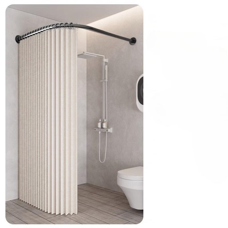 Toilet Non-porous Corner Magnetic Folding Invisible Shower Curtain Waterproof and Mildew-proof Thickened Shower Partition Screen