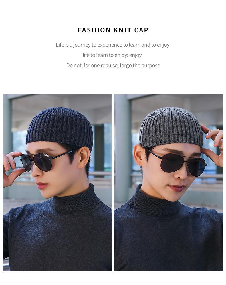 Pánská zimní pletená yuppie čepice z příze s jádrovou přízí pro venkovní lezení a lyžování