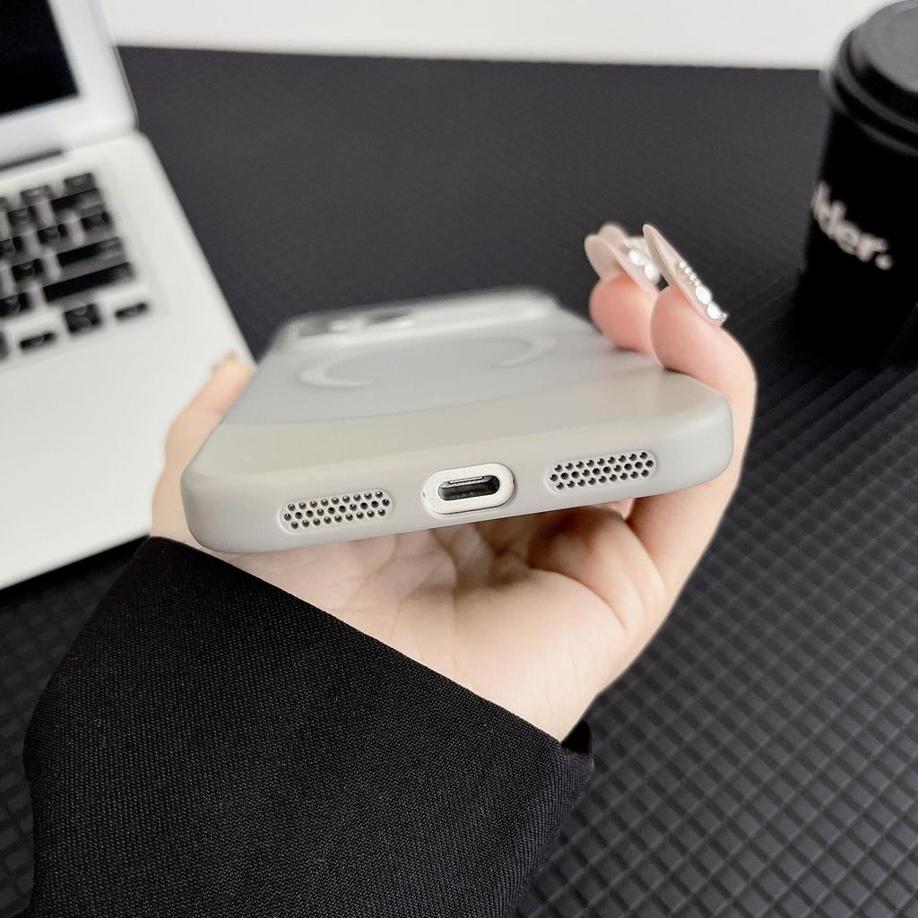 iPhone 16 Magnetic Case: Semi-Transparent, Skin-Feel Frosted, Large Hole Protection, Compatible with 15/14 Models