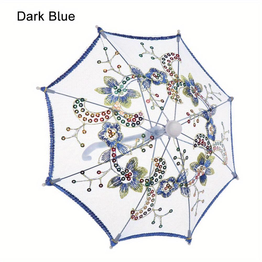 1pc New Lace Embroidered Sunshade Umbrella Rain Gear for Handmade Doll Accessories Kids Birthday Gift