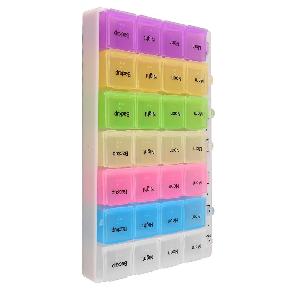8pcs Assorted Colors Weekly Tablet Organizer Daily Medication Organizer Home Storage