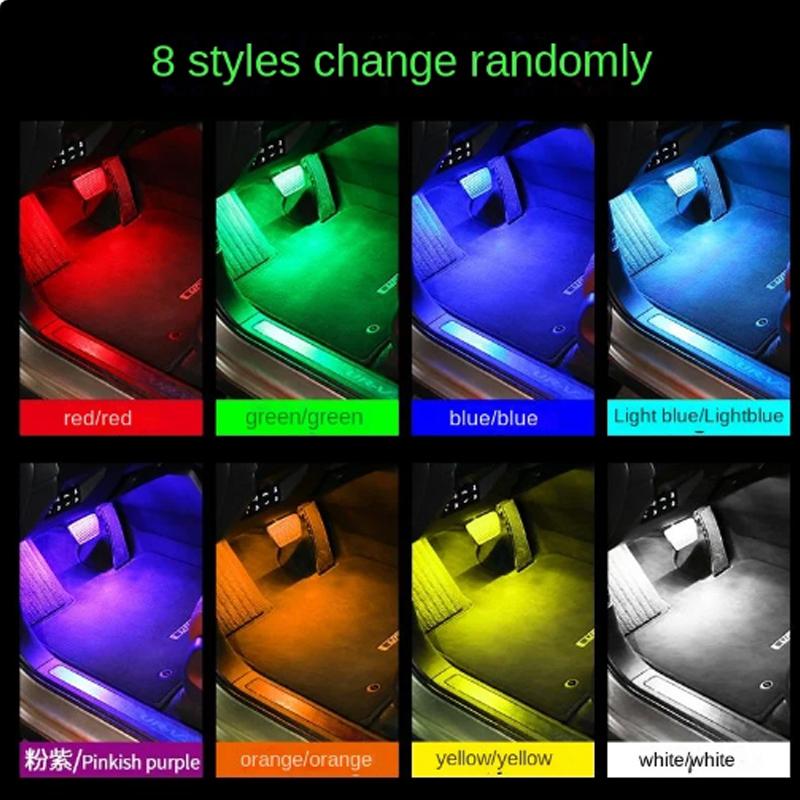 Car Lights Led Bar Automotive Strip Universal Mood Foot Light Cigarette Lighter USB Decorative Atmosphere Lamp Signal Lamp